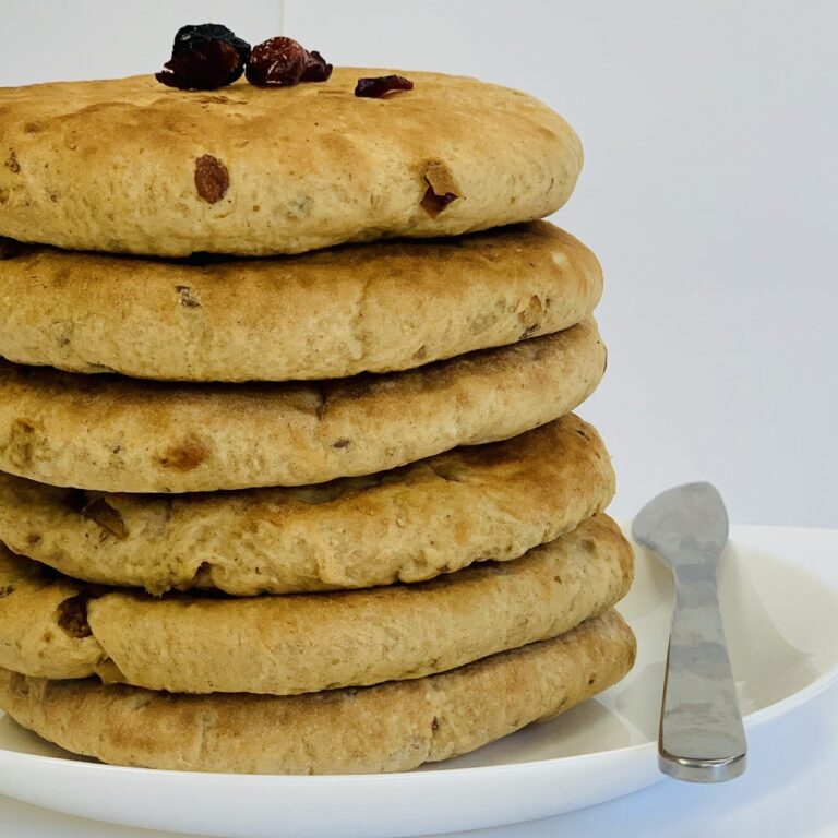 Stack of fresh artisan bagels